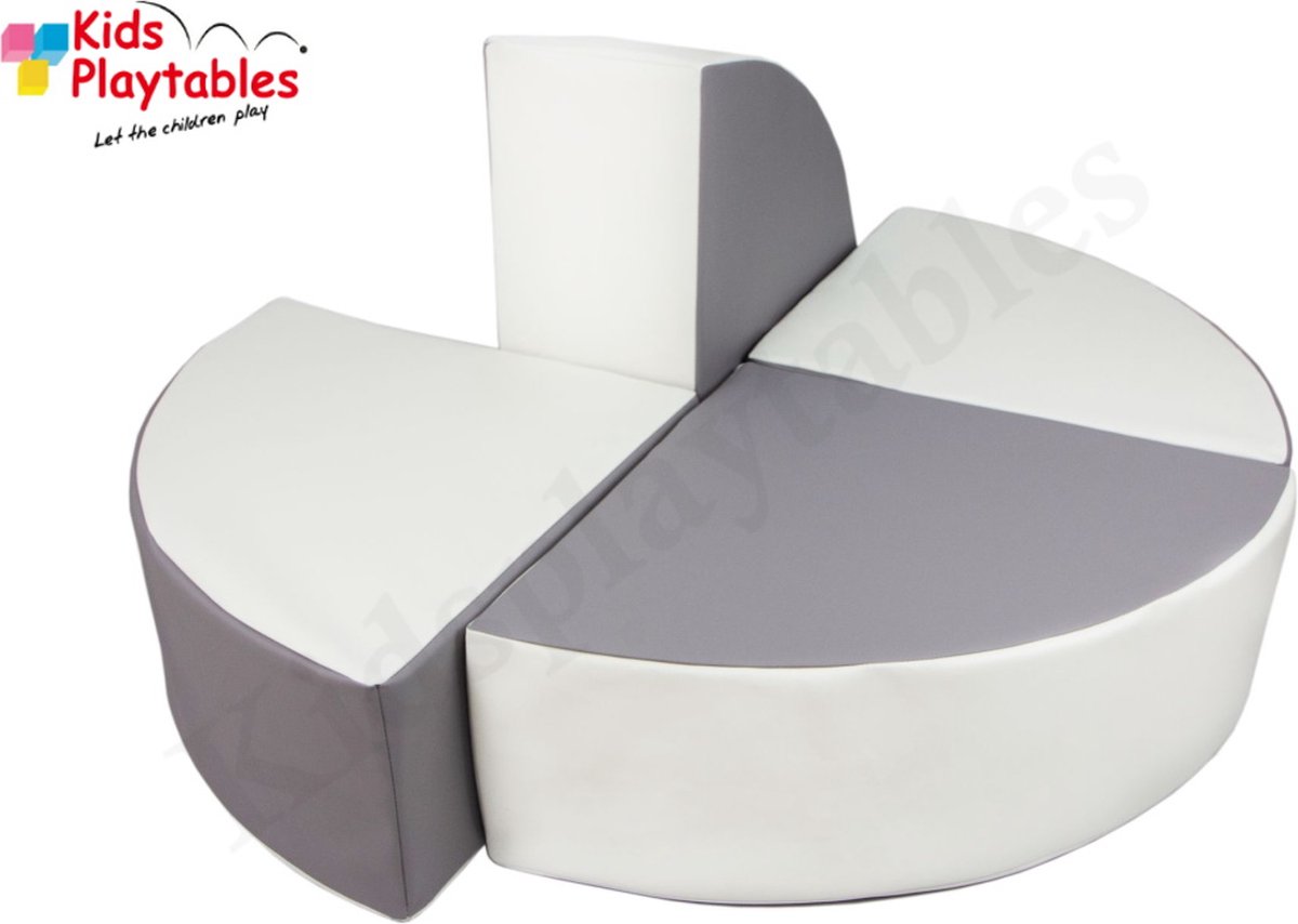 Soft Play Foam Blokken set 4 stuks grijs-wit | speelblokken | baby speelgoed | foamblokken | bouwblokken | Soft play speelgoed | schuimblokken